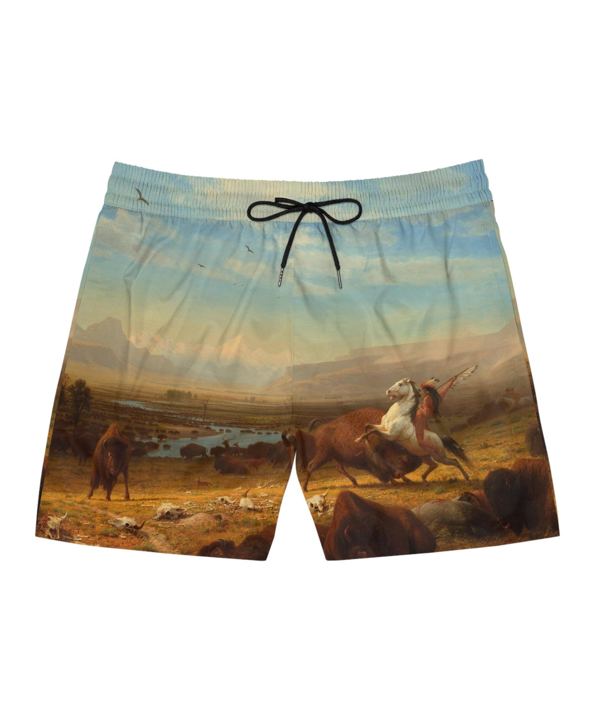 Art Print Swim Shorts | The Last of the Buffalo by Bierstadt