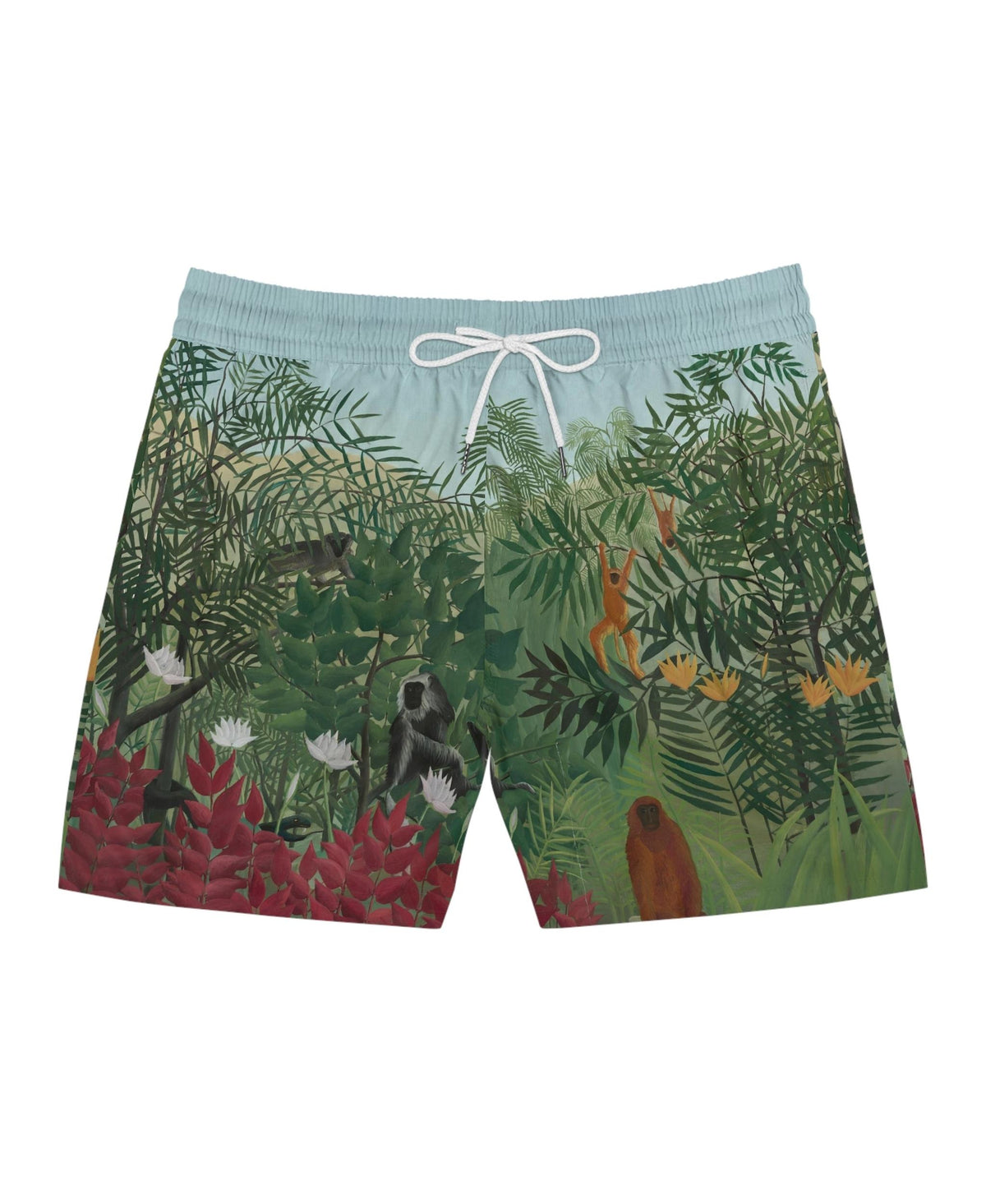 Art Print Swim Shorts | Tropical Forest with Monkeys by Rousseau