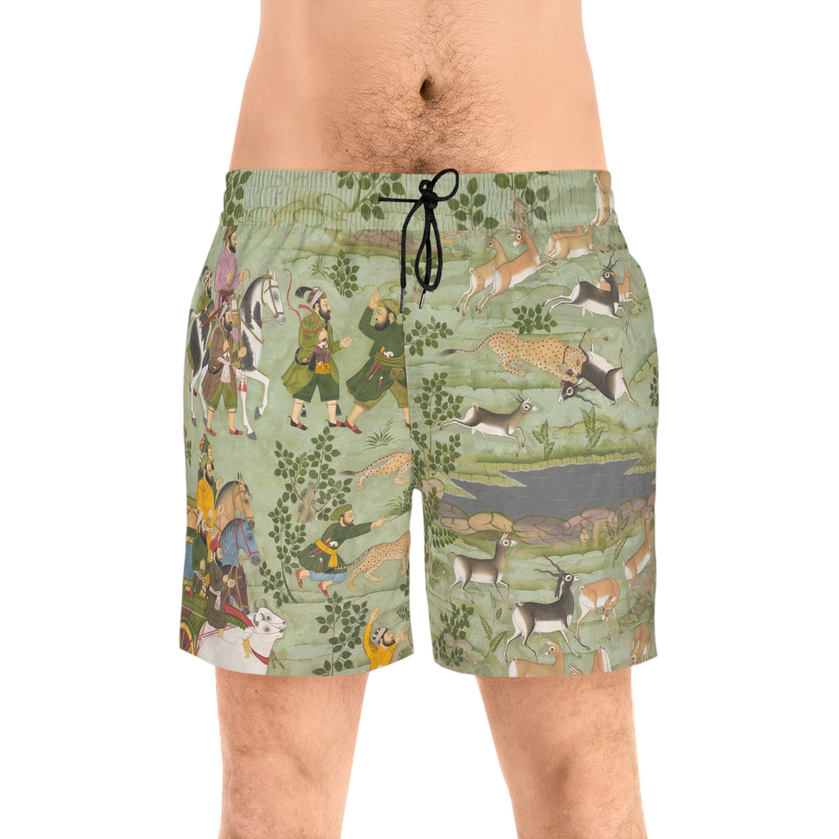 Art Print Swim Shorts | Shah Jahan Hunting Blackbuck